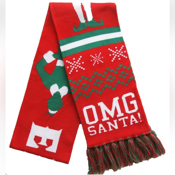 •ELF•NIB "OMG SANTA" JACQUARD UNISEX SCARF - Picture 1 of 5